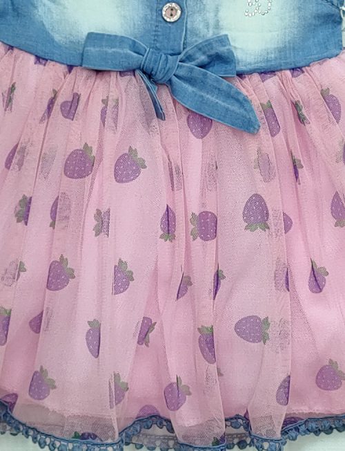 RESTART Φόρεμα Τζιν με Φραουλίτσες